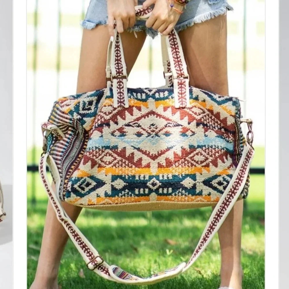 Ruggine Aztec Boho Duffle Travel Bag New